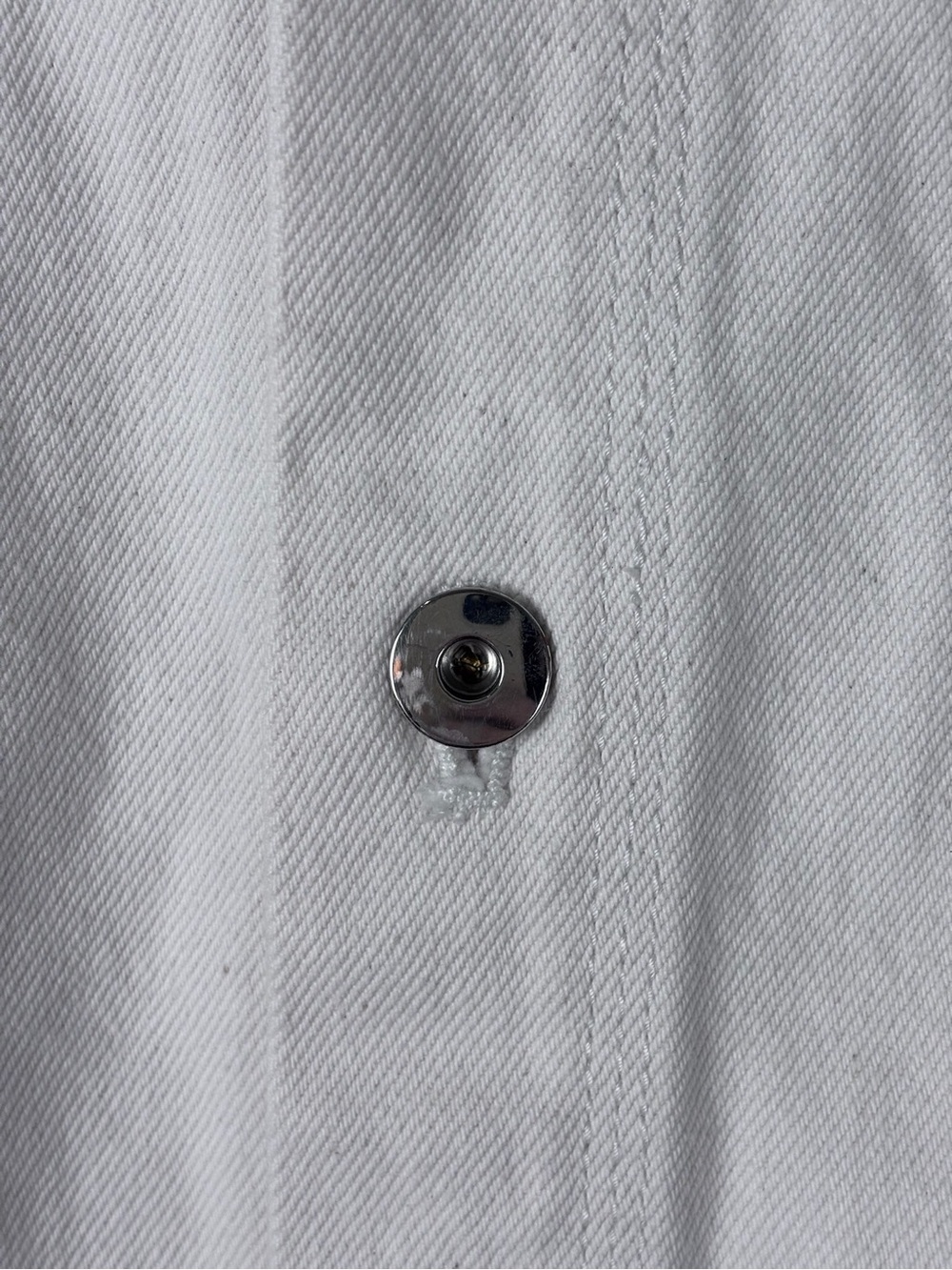 Helsa Ecru Cotton Denim Relaxed Long Sleeve Button Up Overshirt Shacket M/L NWT - Picture 7 of 10